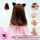 Boneca Bebê Reborn Doce Gatinha 55cm