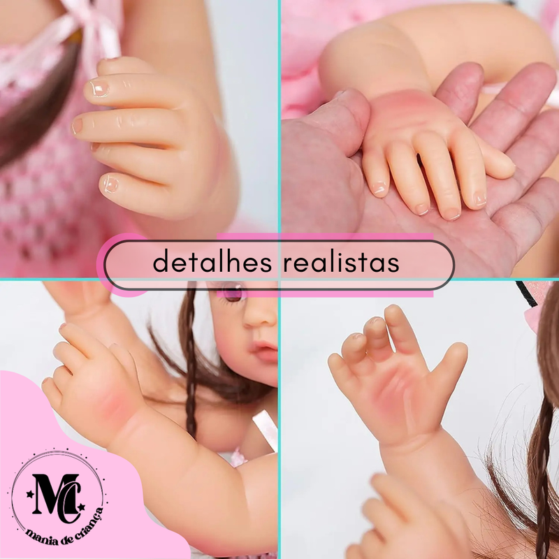 Boneca Bebê Reborn Doce Gatinha 55cm