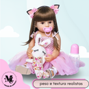 Boneca Bebê Reborn Doce Gatinha 55cm